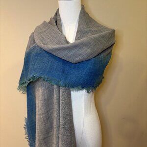 NWT Gaynor Grinta Dyed Scarf OS Blue/Beige